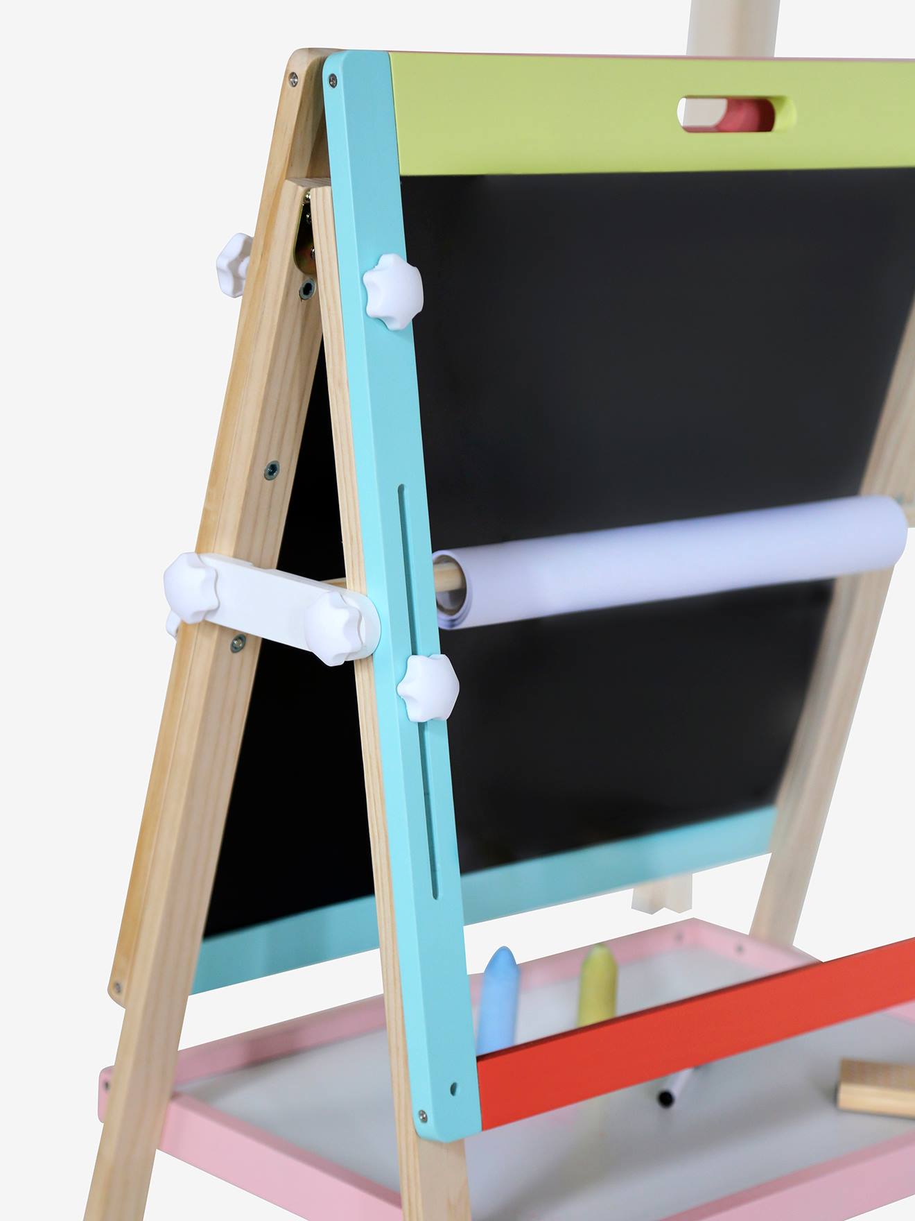 Quadro negro multicolorido de madeira 4 em 1 com certificação FSC®