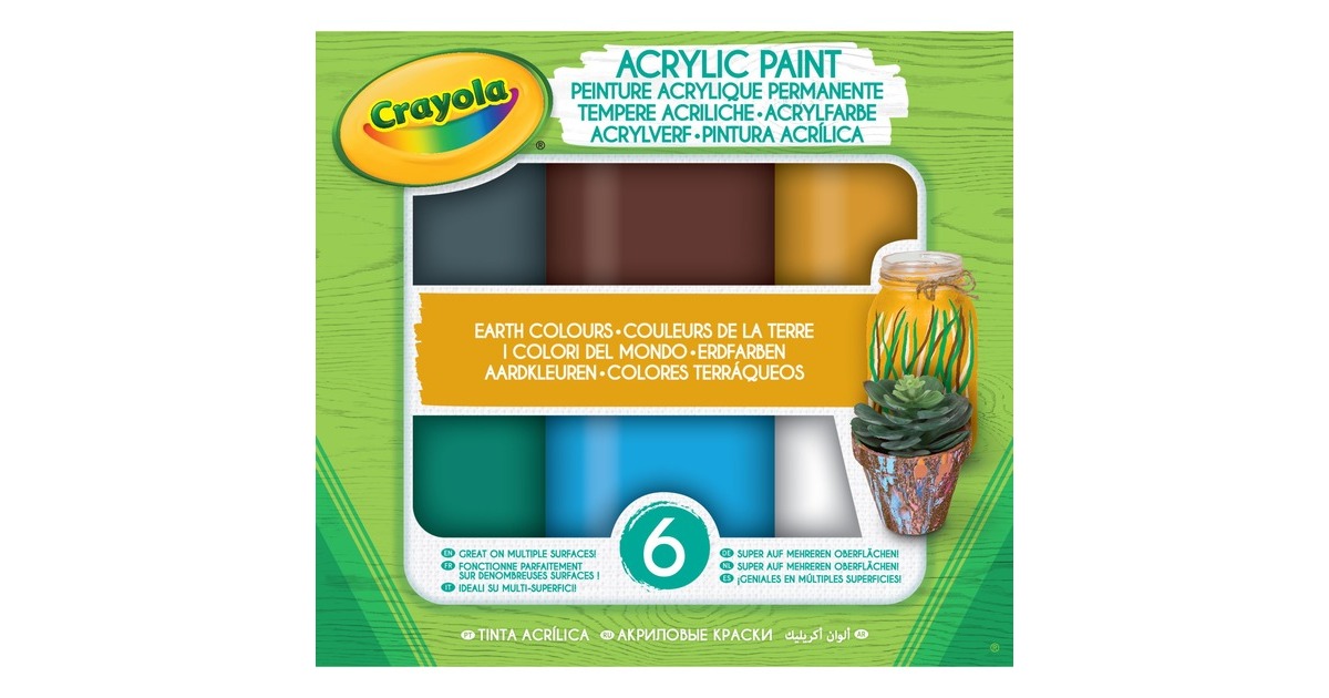 CrayolaAcrylverf Aarde tinten - 6 stuks