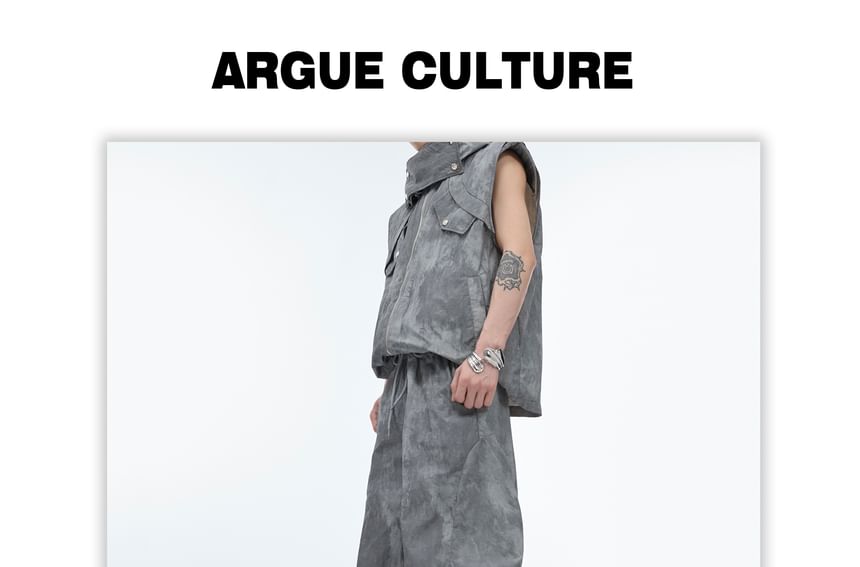 Kooklay - Vest met capuchon en rits / Broek met hoge taille en wijde pijpen