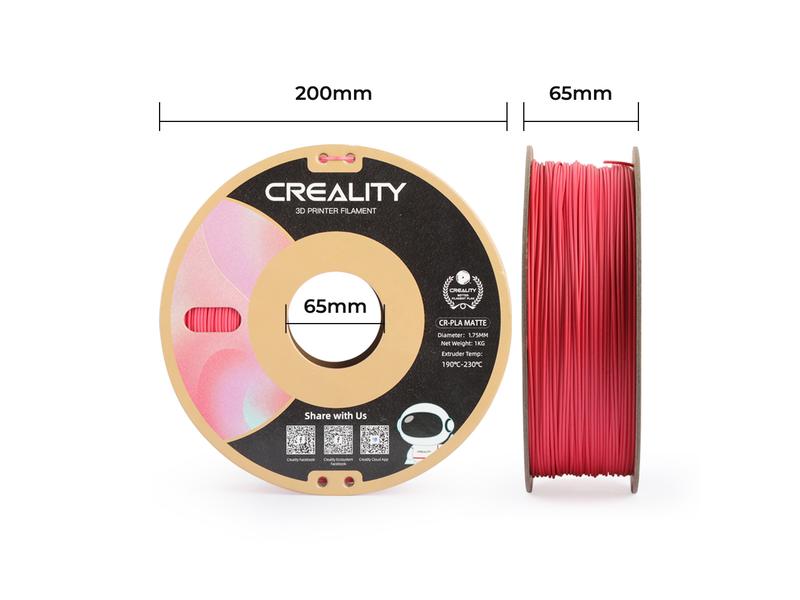 Creality Filament PLA, Erdbeerrot, 1.75 mm, 1 kg 1.75 mm PLA Filament für 3D Drucker