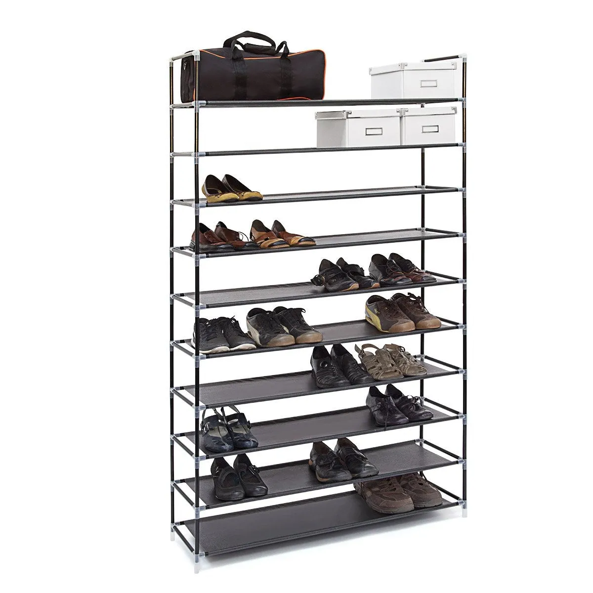 Helloshop26 Étagère à chaussures démontable 50 paires - Gris