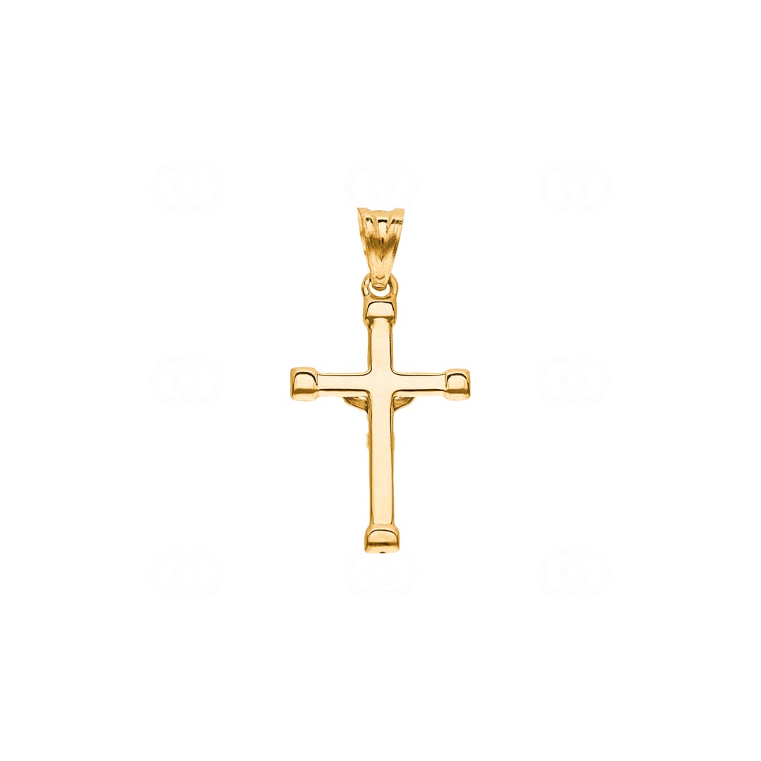 Anhänger 750/18 K Gelbgold Kreuz mit Jesus 28 x 17mm