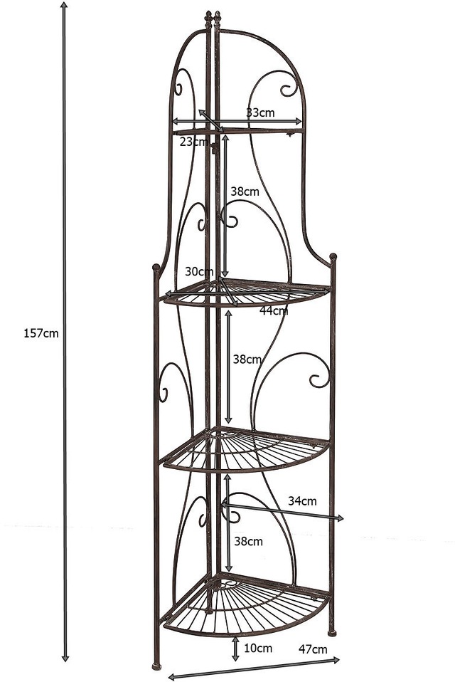 Ambiente Haus Standregal »Eckregal mit 4 Böden - Antikbraun 157 cm« 1 Stk. tlg.