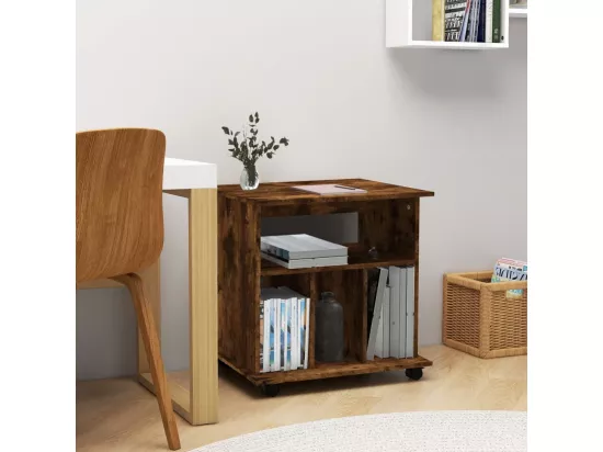 Armoire roulante Chêne fumé 60x45x60 cm Bois d'ingénierie