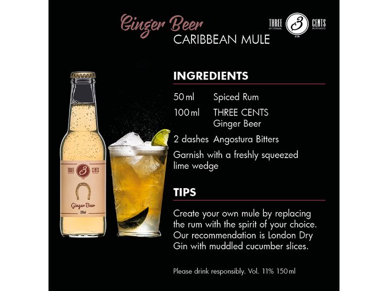 Three Cents Soft-Drinks Ginger Beer 6 x 0.2 l Erfrischungsgetränk mit Ingwergeschmack