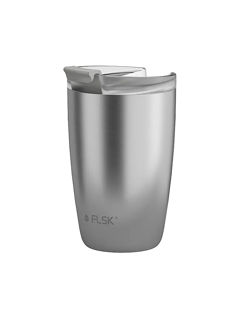 FLSK Isolierbecher - Thermosbecher CUP Coffee to go-Becher 0,35l Stainless silber