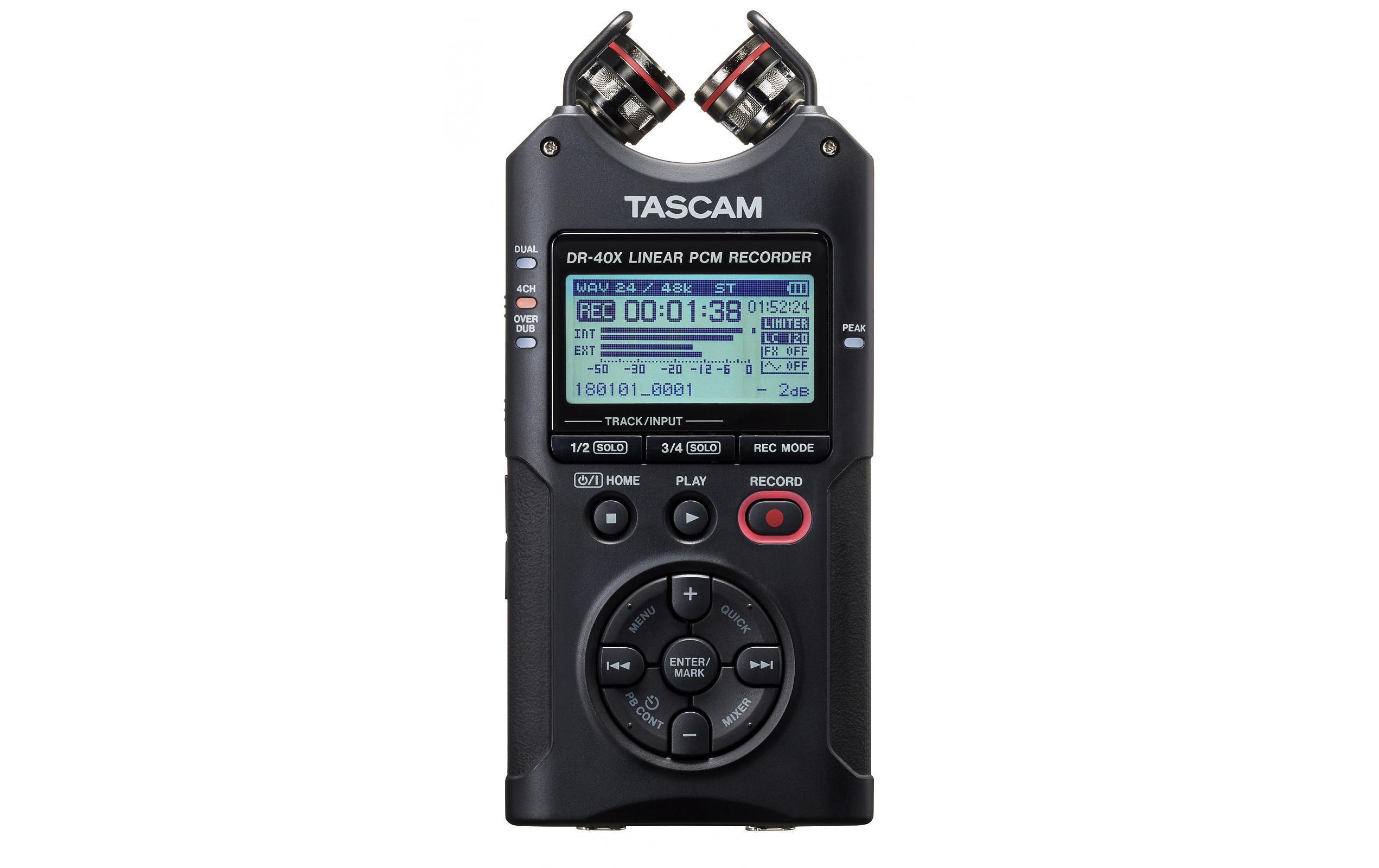 Portable Recorder DR-40X<br>Tragbarer 4-Spur-Audiorecorder und USB-Interface