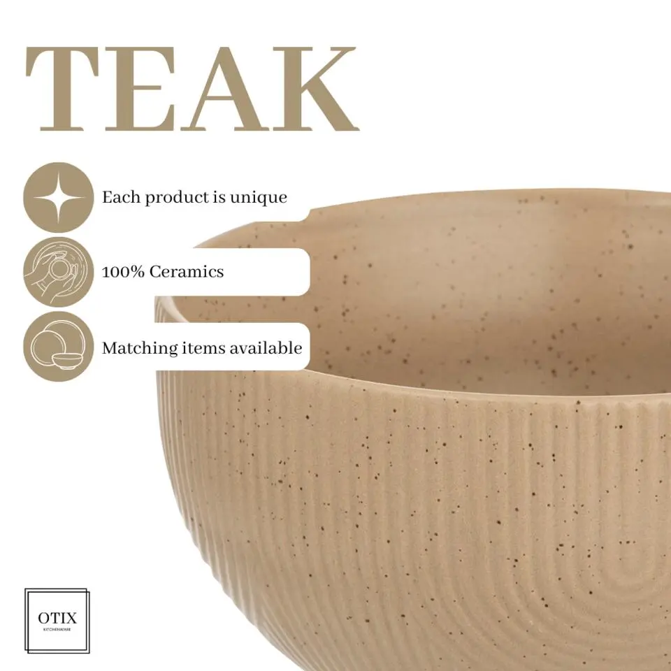 OTIX Soepkommen Zonder Oor Set van 6 Schaaltjes 600ml Caramel Aardewerk TEAK