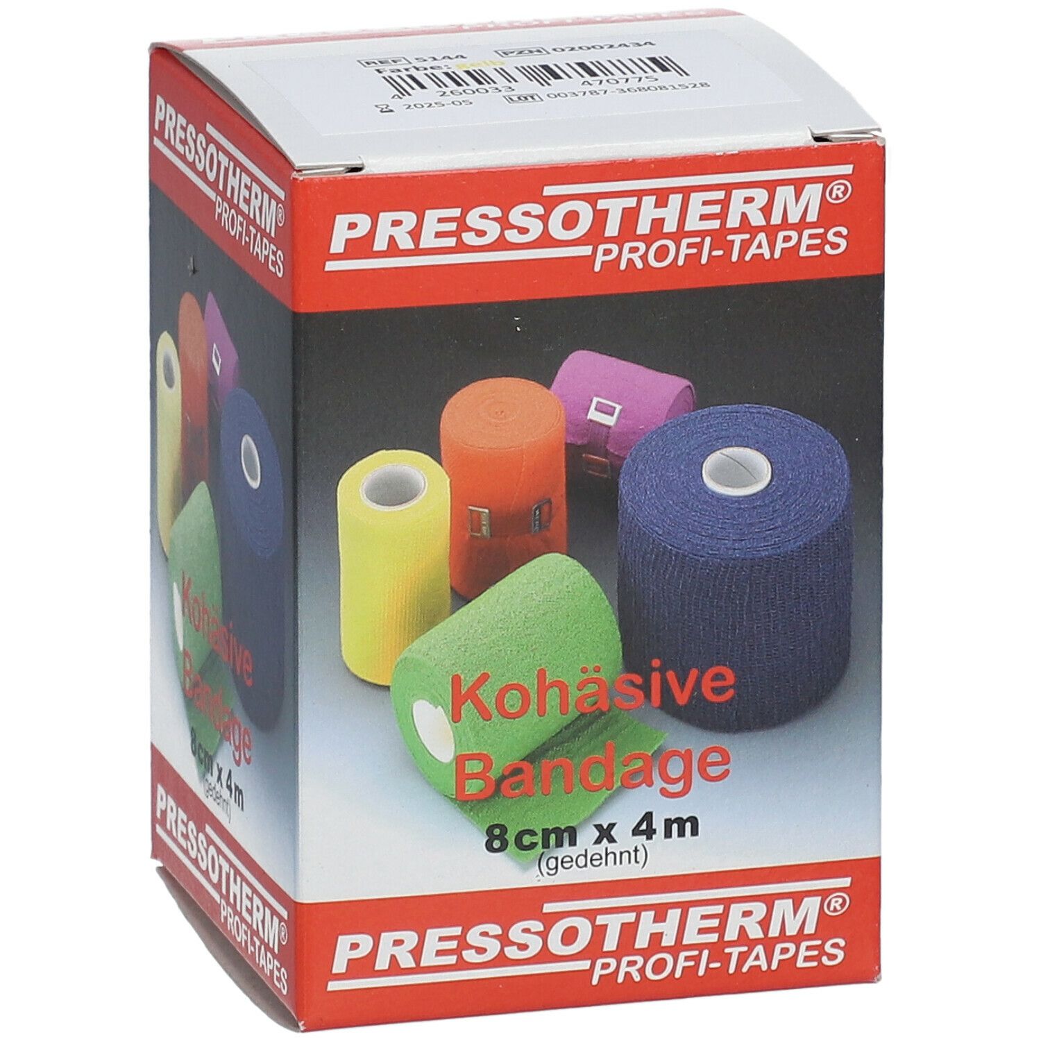 Pressotherm® Kohäsive Bandagen 8 cm x 4 m gelb