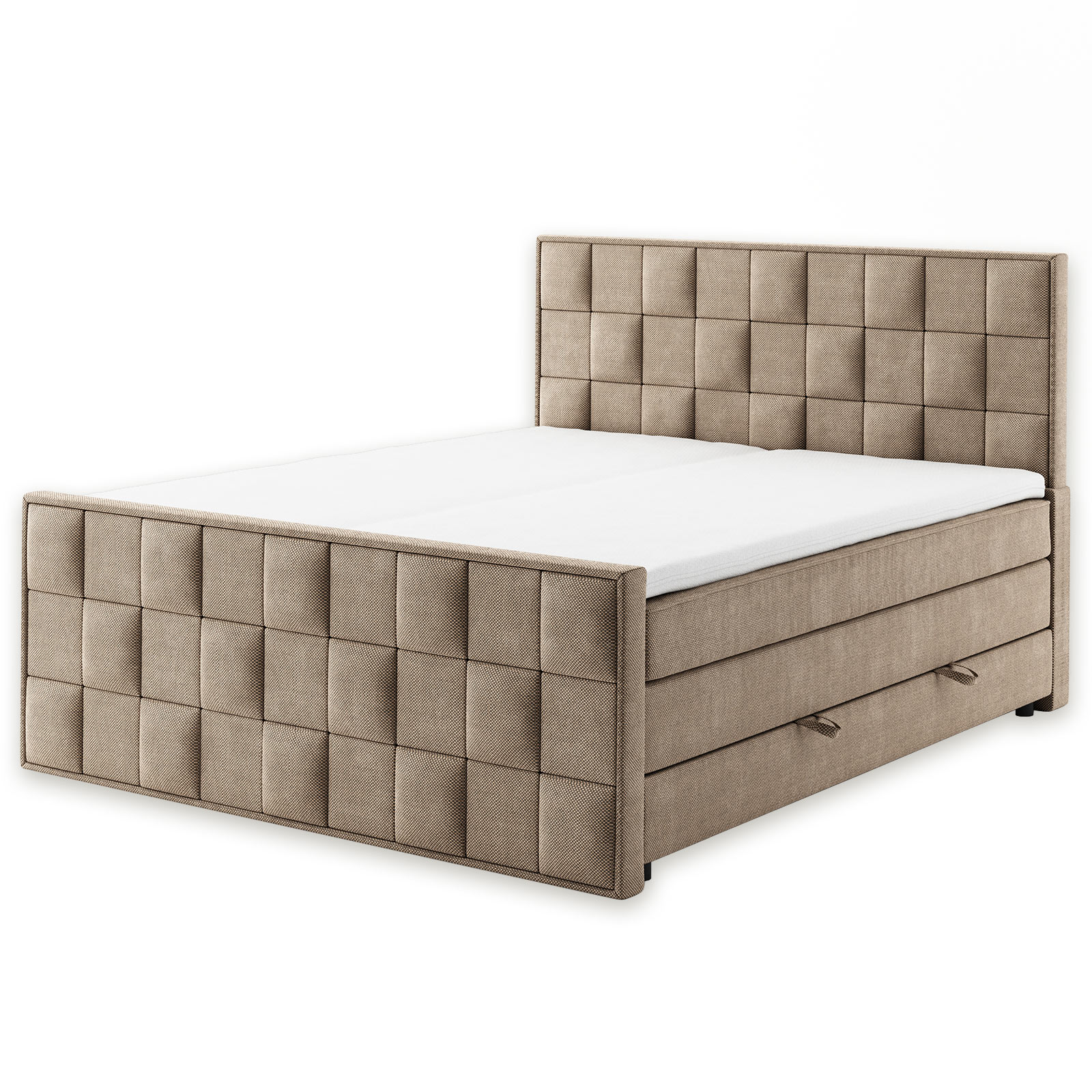 Boxspringbett - camel - H3 - 140x200 cm