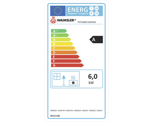 Wamsler Kamino 109-6 houtkachel van staalgietijzer, zwart, 6 kW