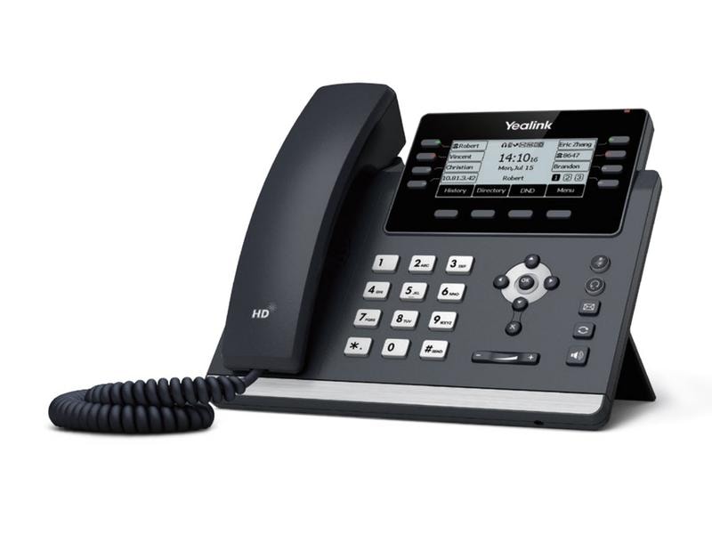 Yealink Tischtelefon SIP-T43U Grau Leistungsstarkes SIP-Telefon für Mitarbeiter von Co-Working-Spaces