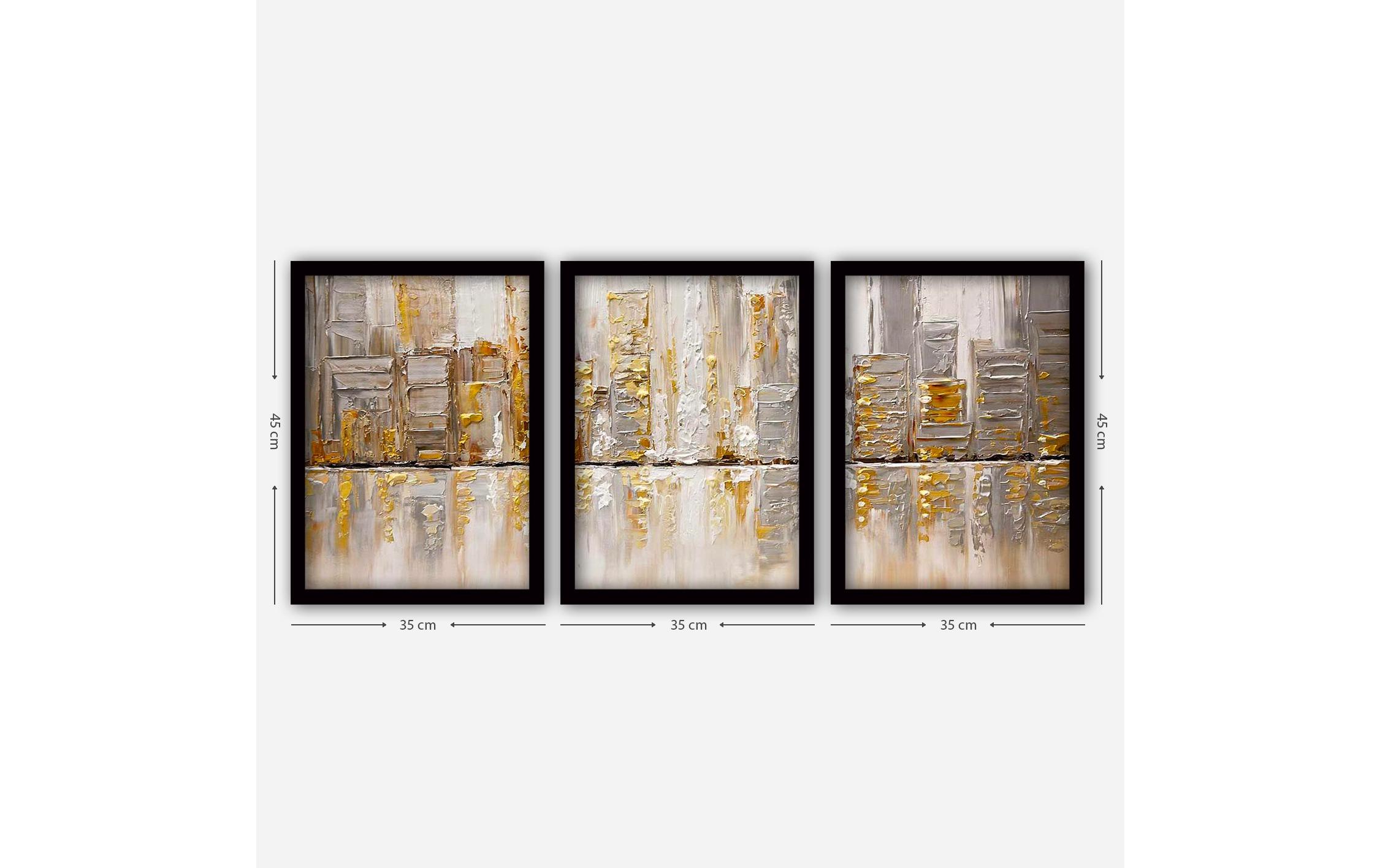 Bild Golden Art 3 Stück, 35 x 45 cmDekorative Wandmalerei