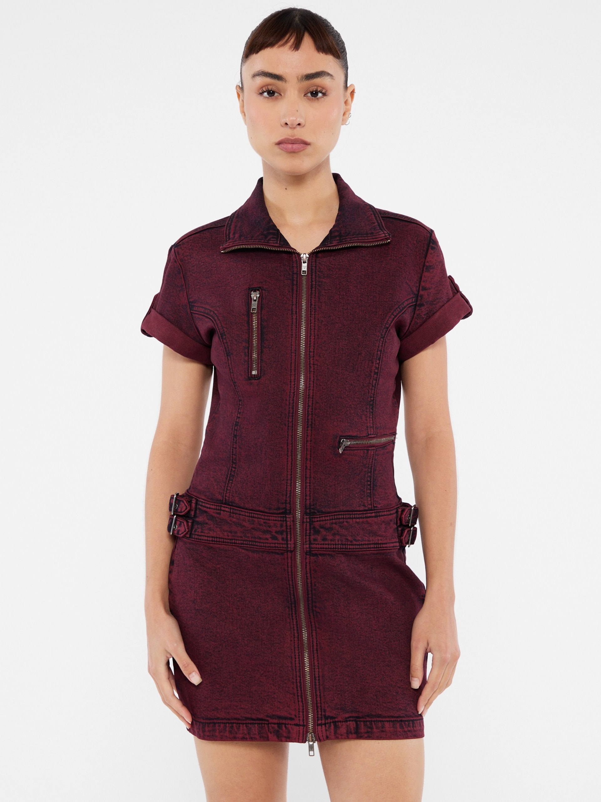 Vestido utilitário de jeans com zíper da GUESS Originals