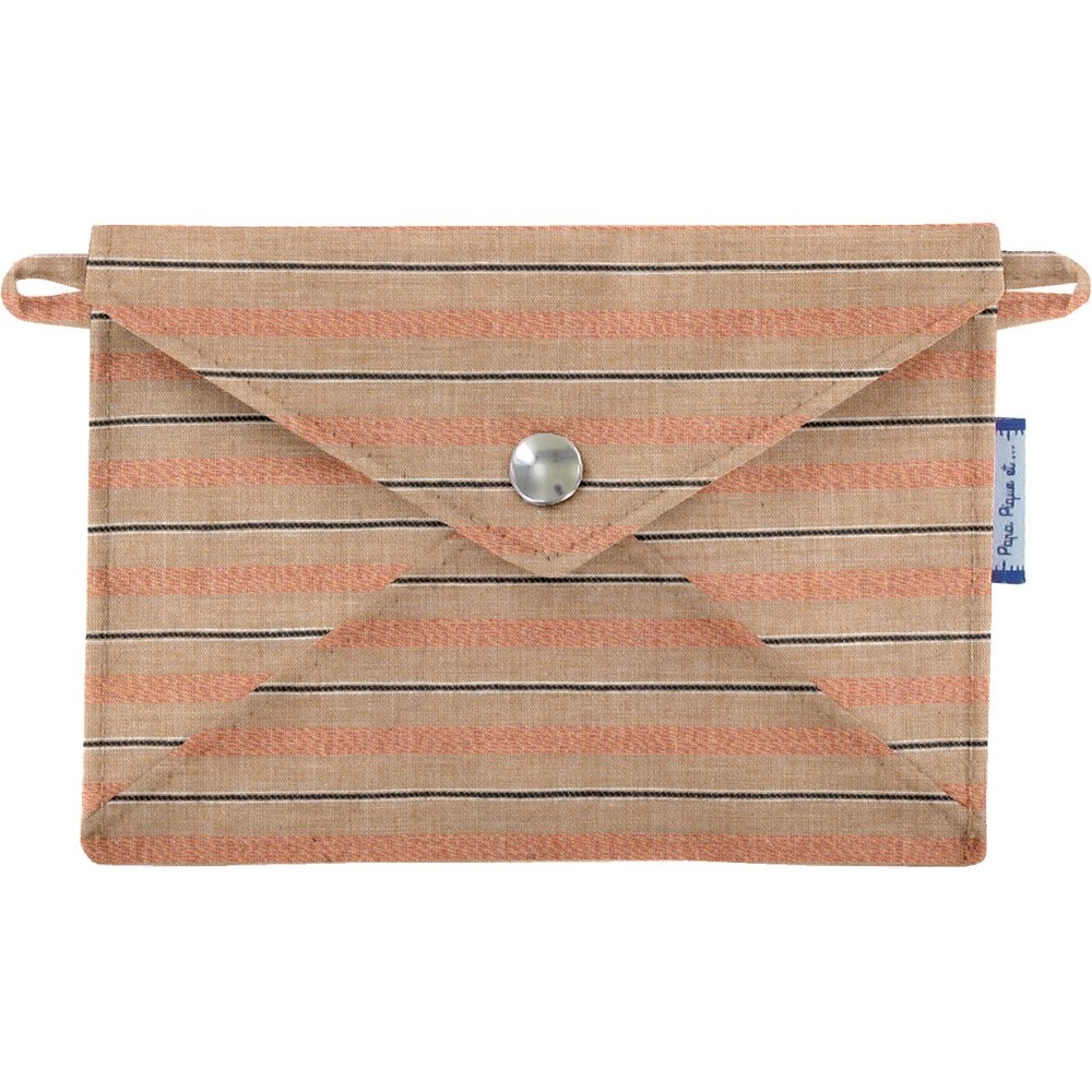 Petite Pochette Enveloppe Rayure Bronze Cuivrée