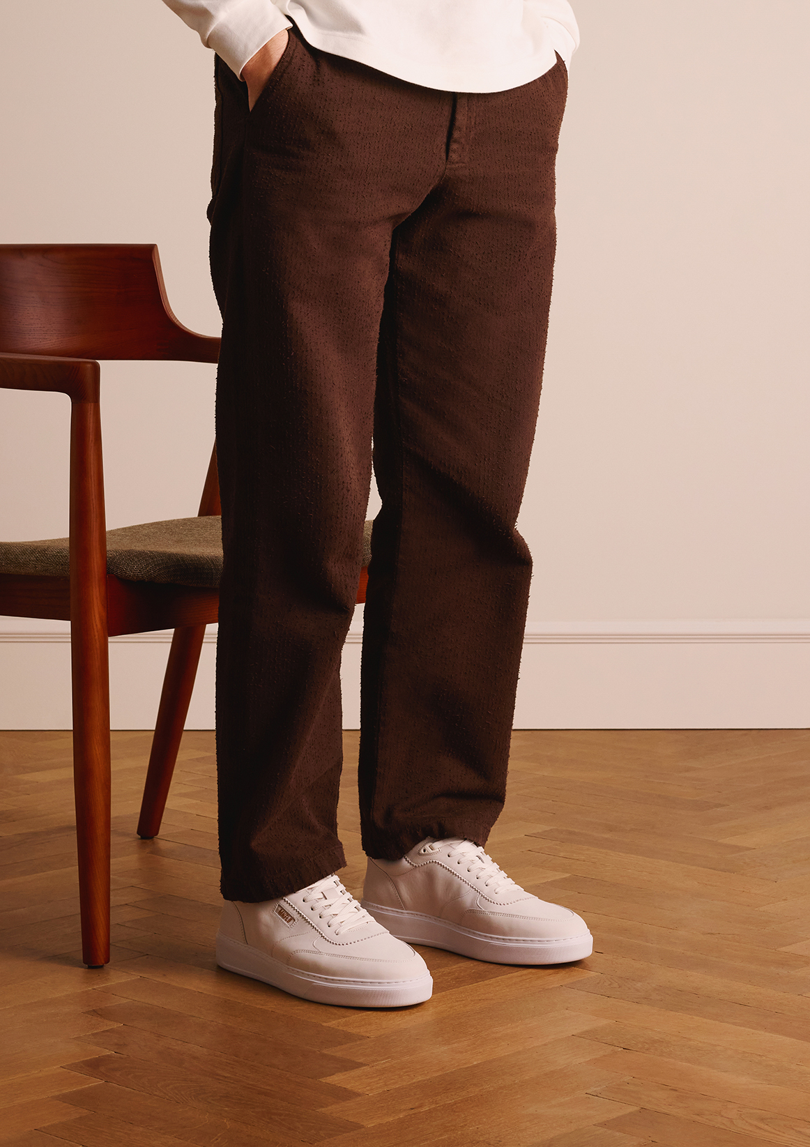 Witte leren sneakers