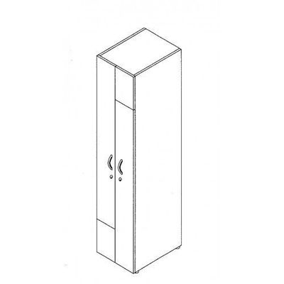 Armoire vestiaire 2 portes - H185 x L40 x P52 cm - Blanc