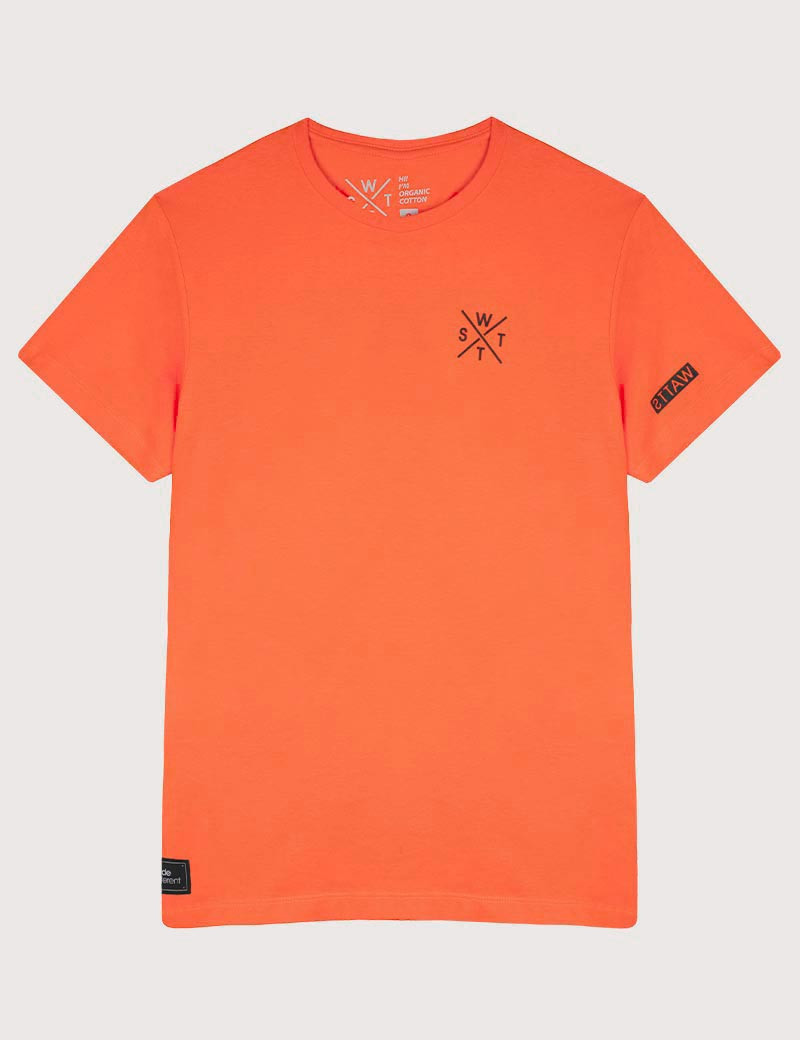 WATTS T-SHIRT MANCHES COURTES LOGO CŒUR FLUO ORANGE