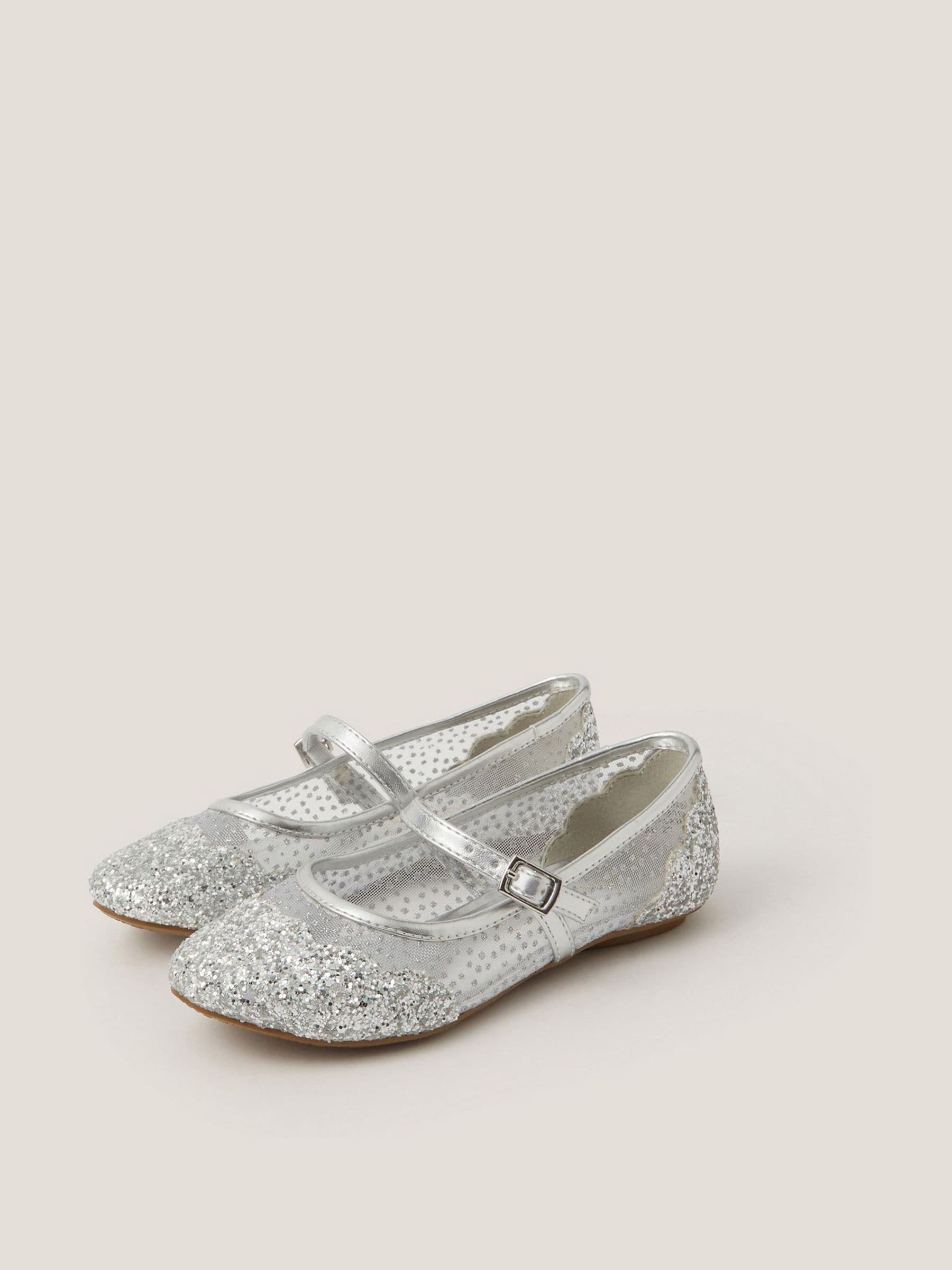 Monsoon Glitter Mesh Ballet Flats