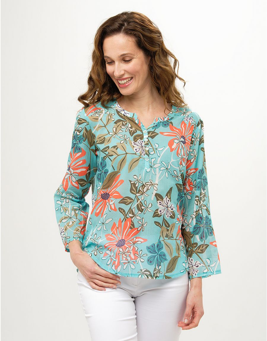 Blouse 100% coton bleu
