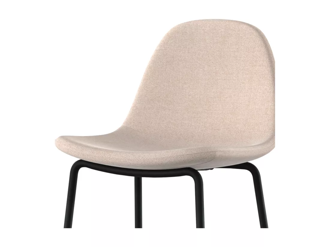 Lot de 2 chaises pour îlot central en tissu beige 65,5 cm - Henrik