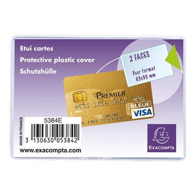 Exacompta - Pochette de protection - 65 x 95 mm - translucide incolore