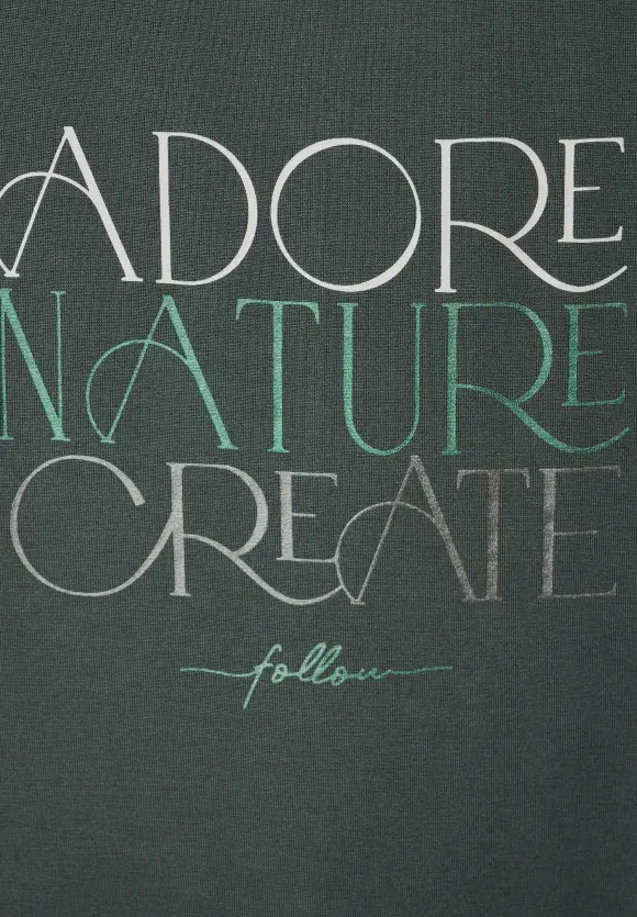 T-Shirt mit Wording - marshy green