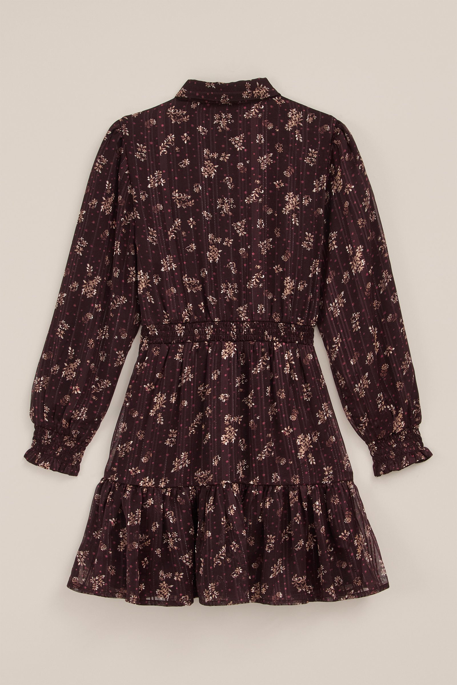 Meisjes jurk met dessin WE Fashion Donkerbruin