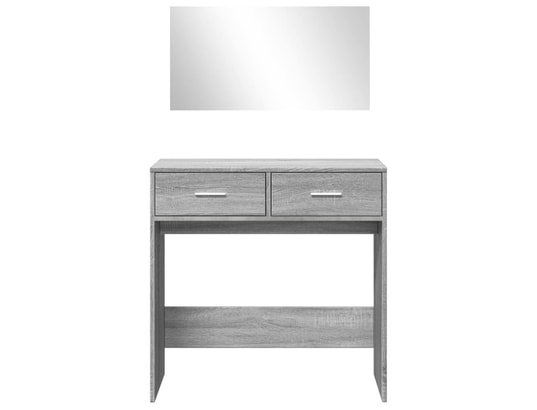 VIDAXL - Coiffeuse avec miroir sonoma gris 80x39x80 cm