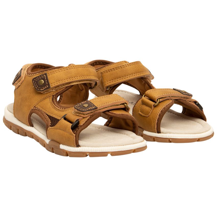 Sandales triple scratchs pour garçon - Camel