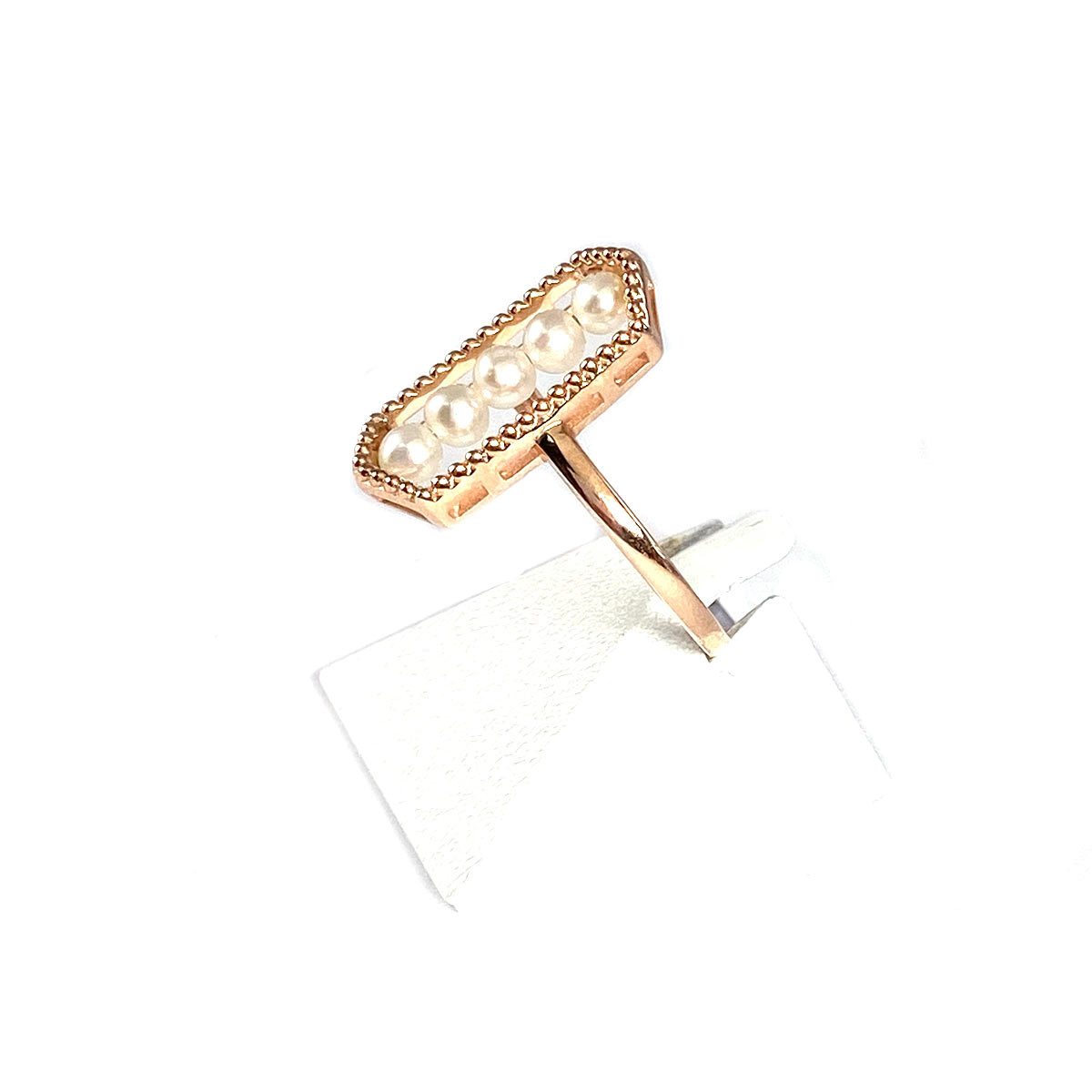 Bague d'occasion or 375 rose perles de culture de Chine