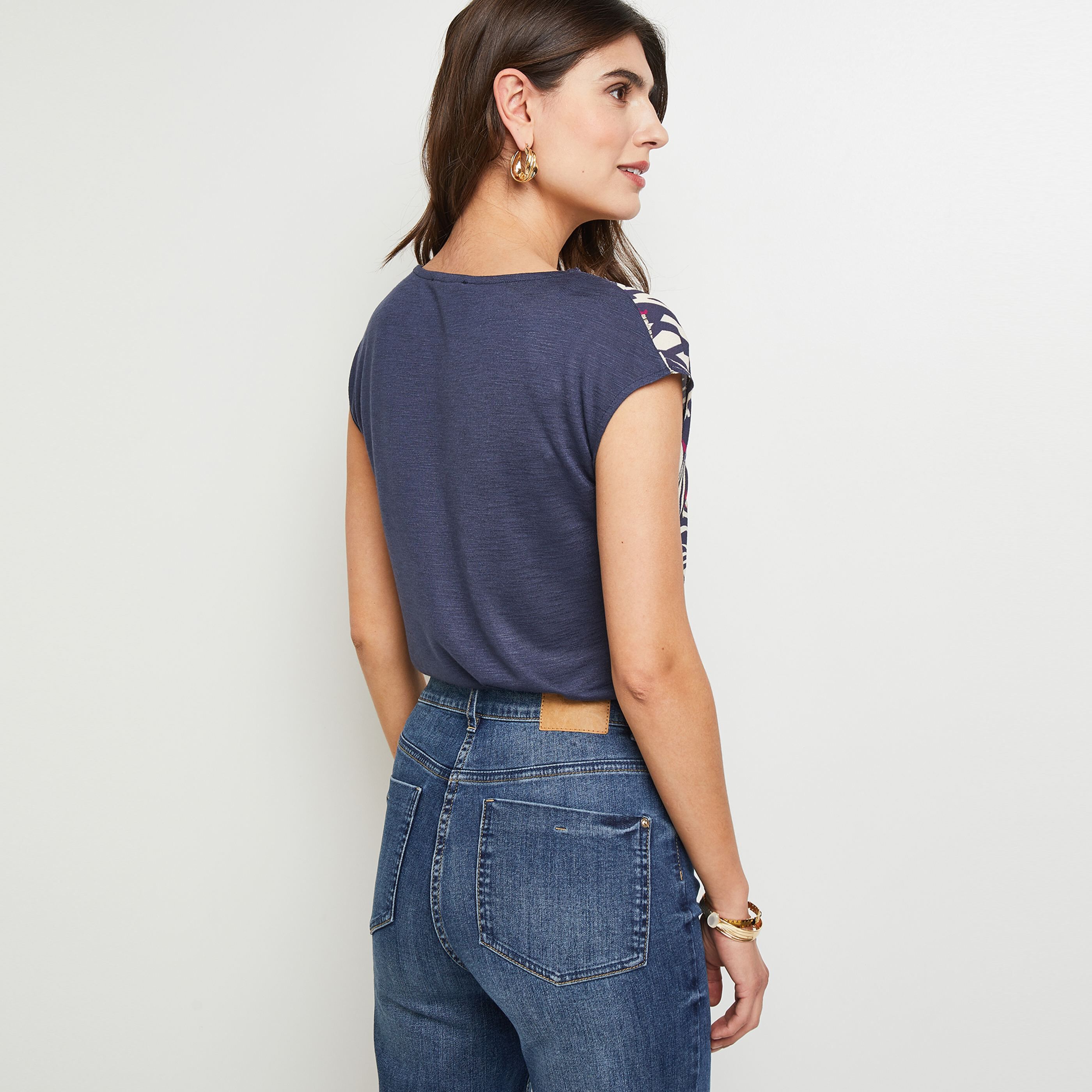 Tshirt imprimé femme - MARINE