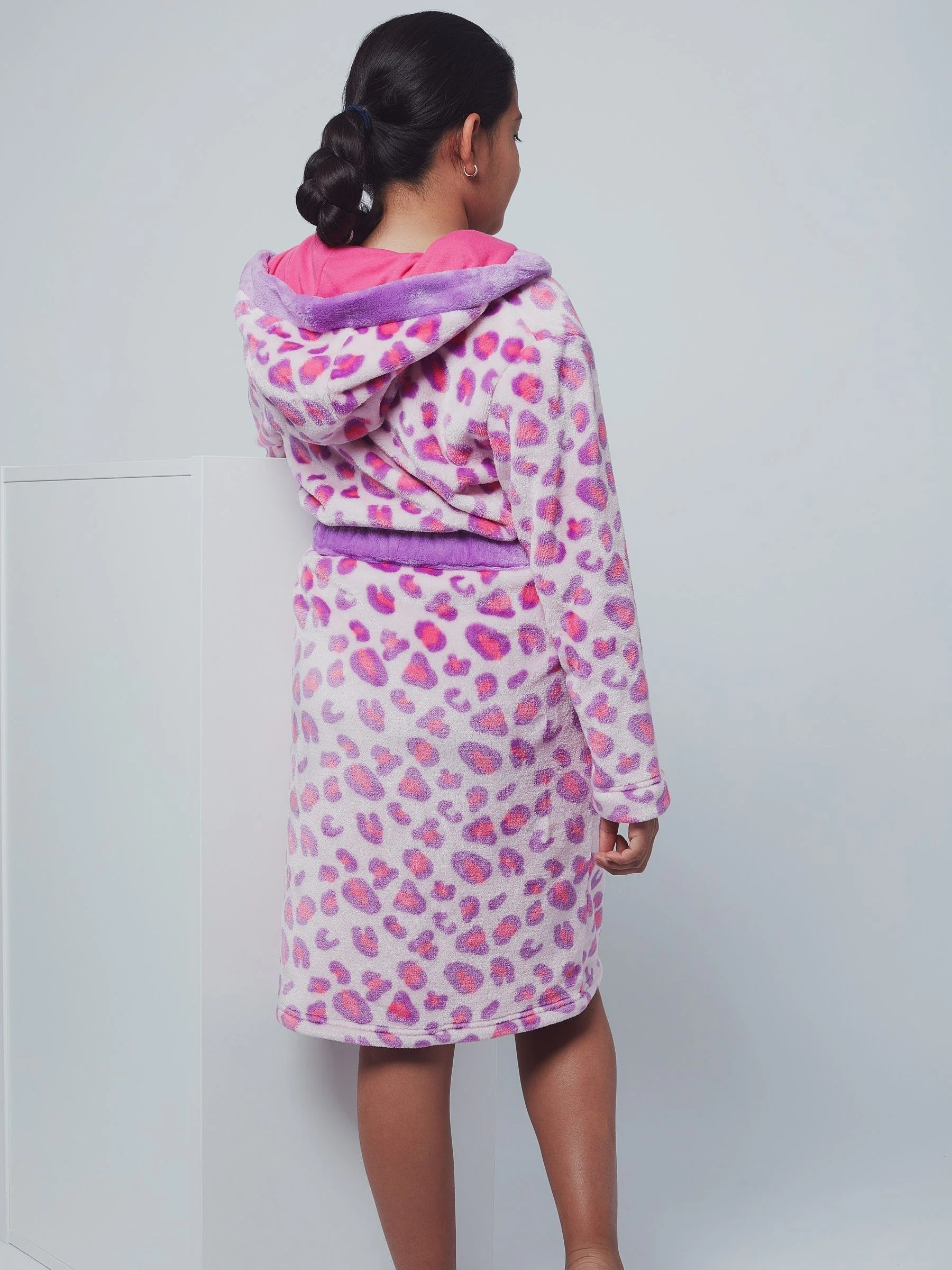 Harry Bear badjas met luipaardprint ROZE LUIPAARD AOP