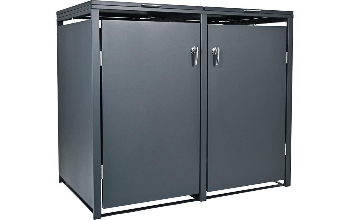Mülltonnenbox Anthrazit<br>Abfallbehälterbox für 2 x 60 l/120 l/240 l