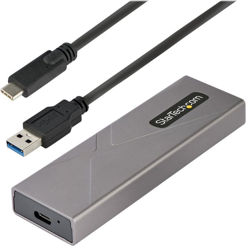 StarTech.com Boîtier Externe SSD M.2 NVMe/SATA - Boîtier Disque Dur SSD M.2 PCIe/SATA - Boîtier SSD M.2 - Boîtier pour SSD M.2 avec Câbles Hôtes USB-C et USB A - Boîtier M.2 NVMe Compatible 2230/2242/2260/2280