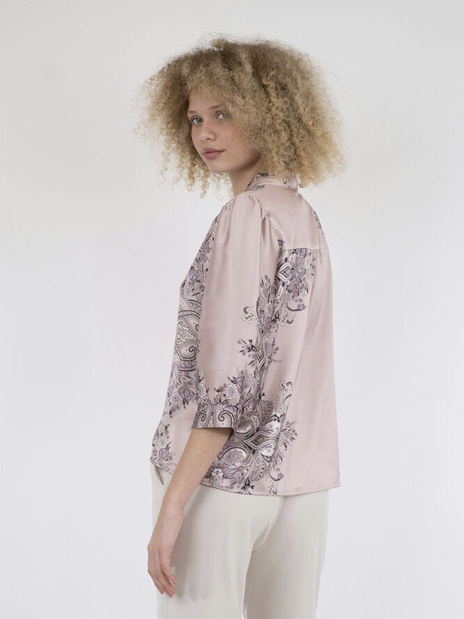 Neo Noir Roselle Paisley Border Blouse Dusty rose