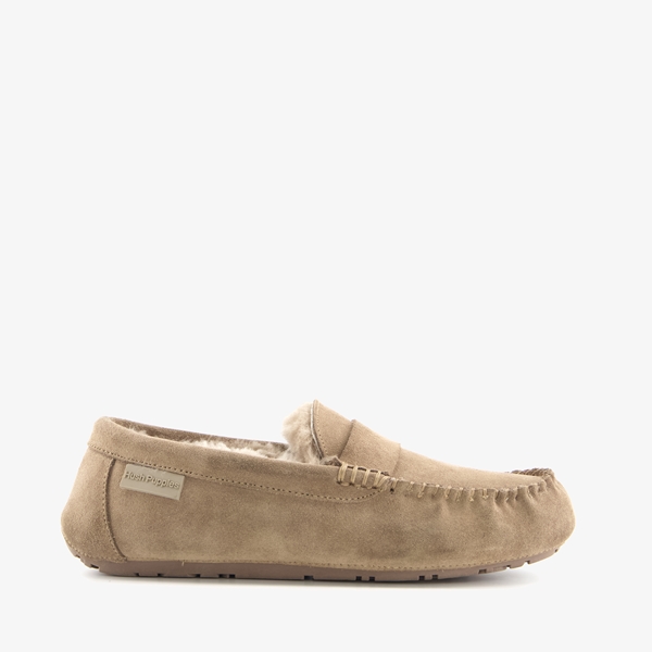 Hush Puppies suede dames pantoffels beige