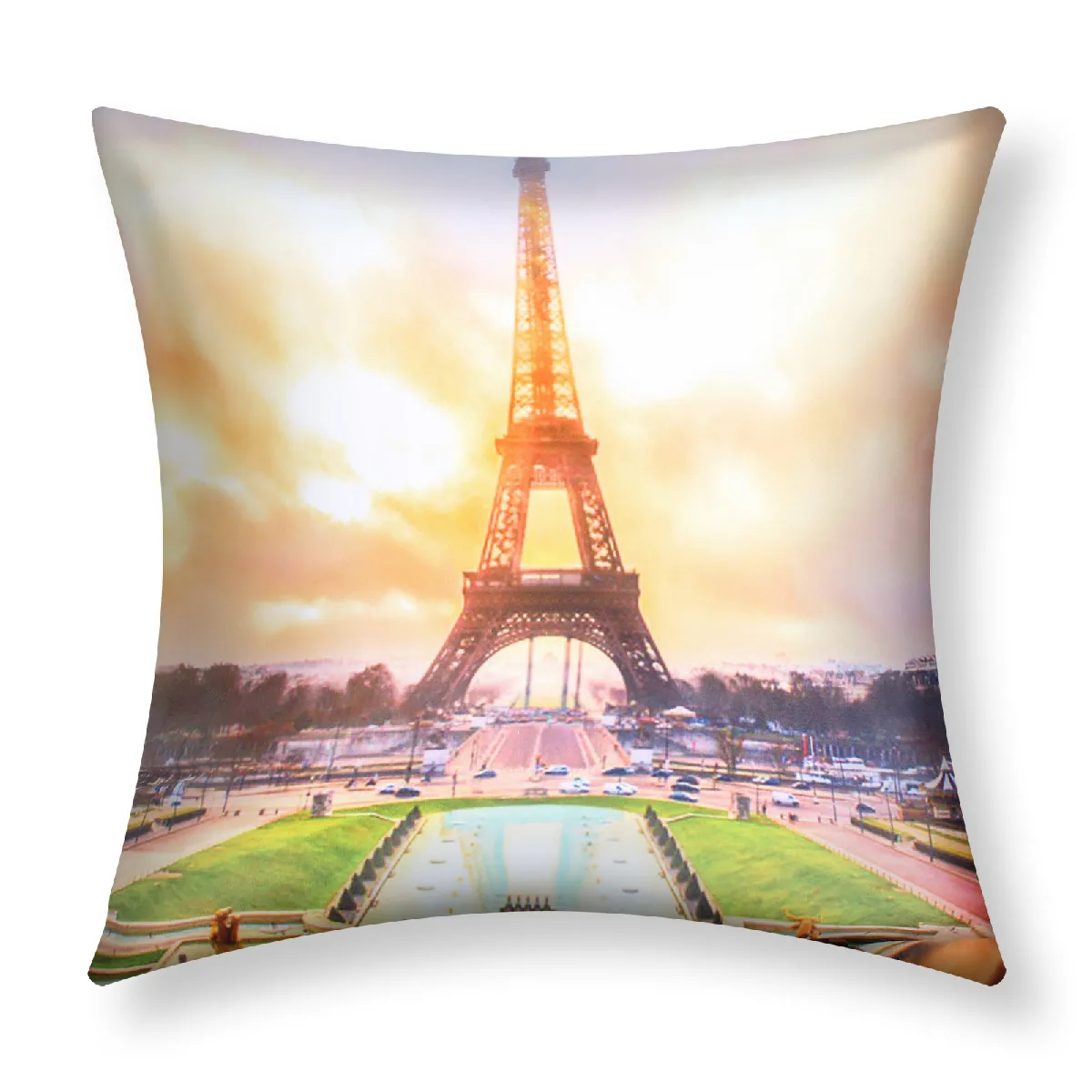 Avizar Lot de 2 Housses de Coussin Tour Eiffel 40x40 cm