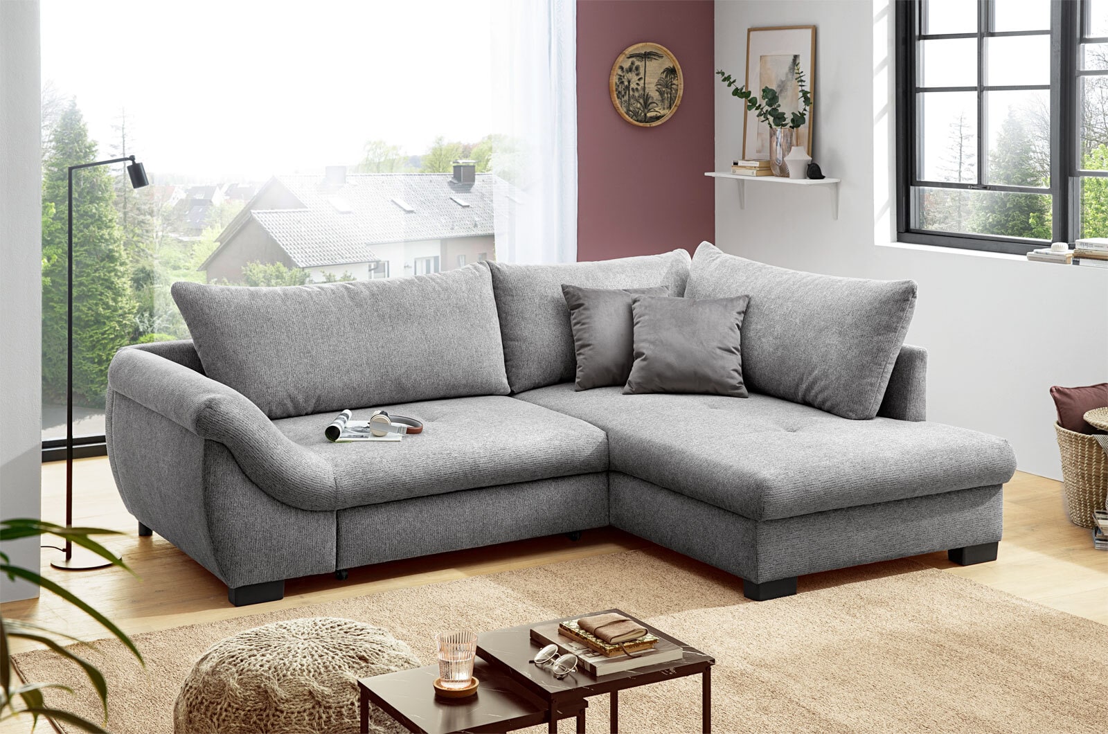 Ecksofa Arne 251 x 190 cm grau