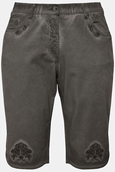 Trachten-Jeansbermuda Mandy, Used-Look, Stickerei