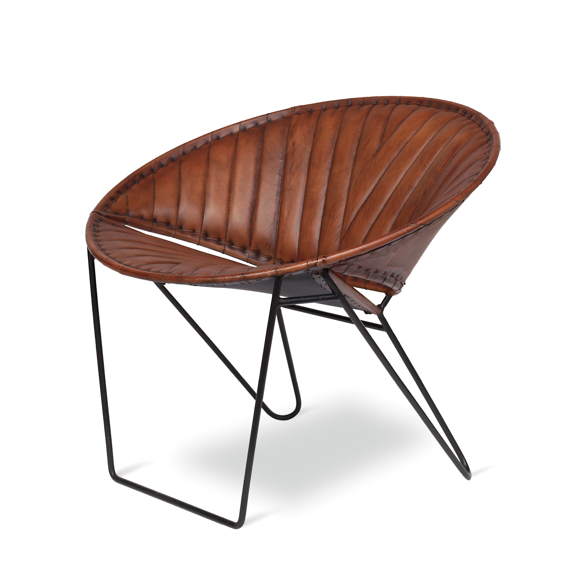Sessel 'Mellow 5' schwarzes Gestell, braun, schwarz, T 70 cm, B 80 cm, H 70 cm von fischer's lagerhaus