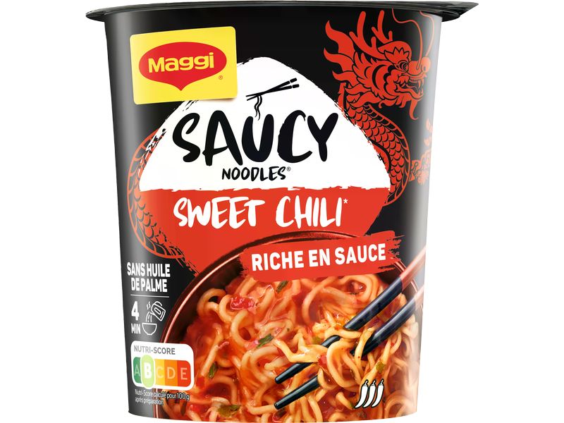 Maggi Fertiggericht Saucy Noodle Sweet Chili 75 g Nudelgericht mit Chili-Geschmack