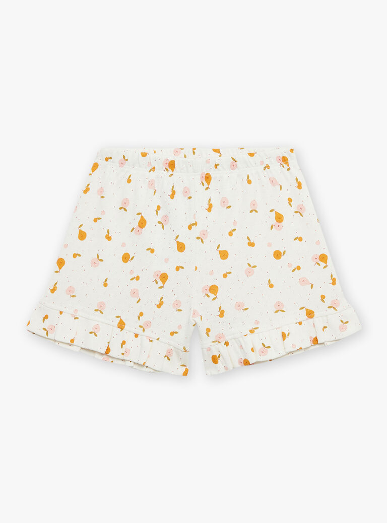 Ensemble pyjama débardeur et short écru à imprimé fruits