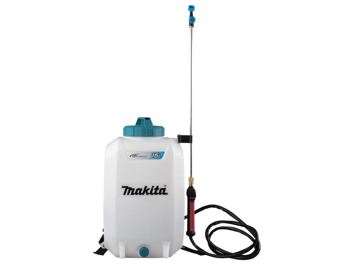 Makita DUS158Z, Rygsæk havesprøjte, 15 L, Blå, Hvid, 5 bar, Udendørs, 325 mm