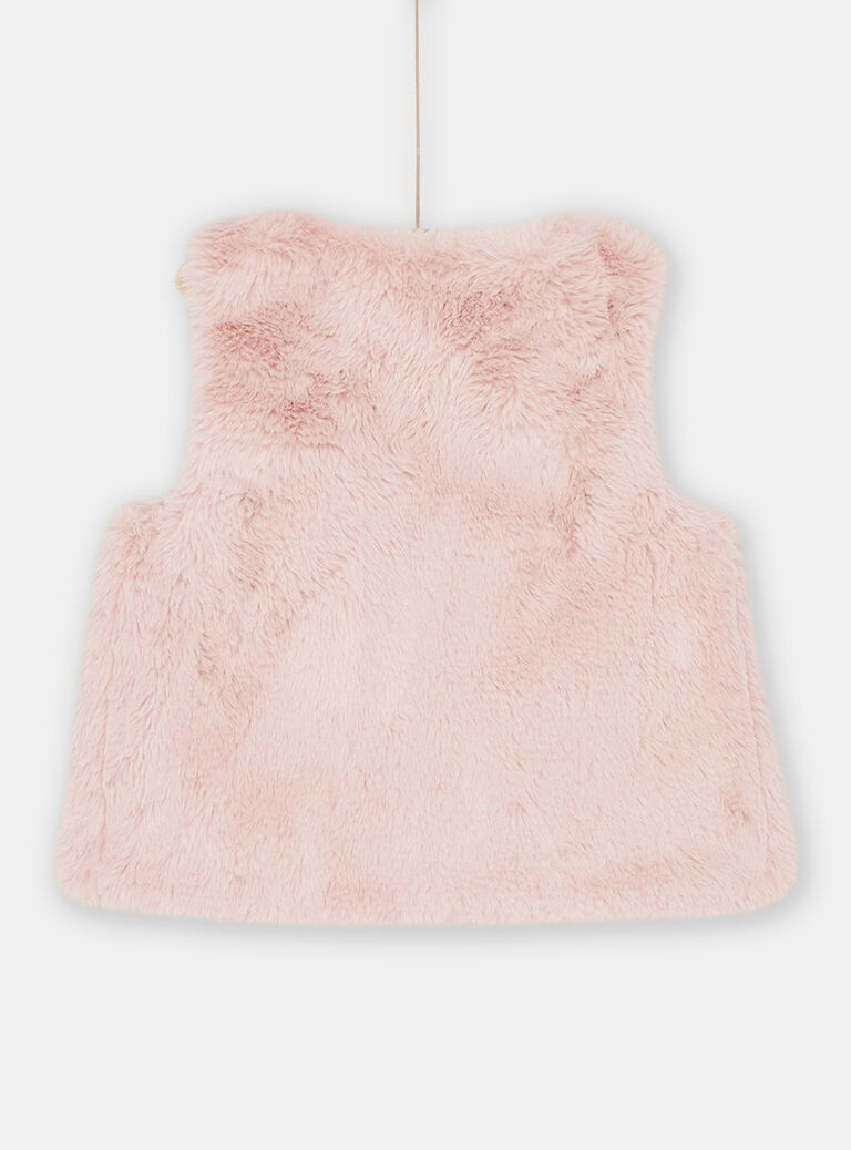 Cardigan rose réversible fille