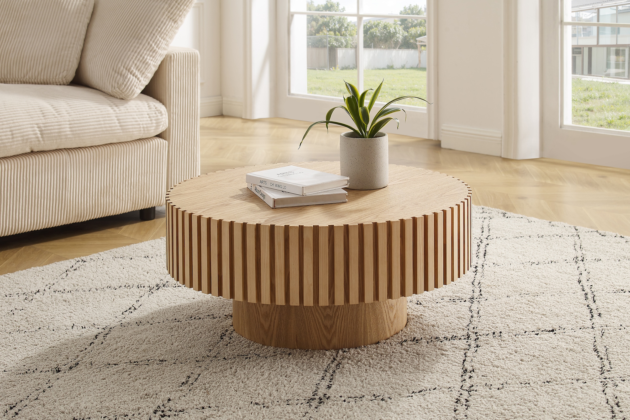 SalesFever Couchtisch 1 Stk. tlg. mit Massivholz-Lamellen