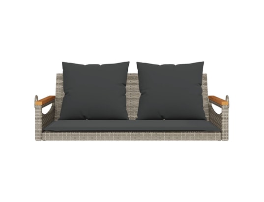 VIDAXL - Balancelle avec coussins gris 109x62x40 cm résine tressée