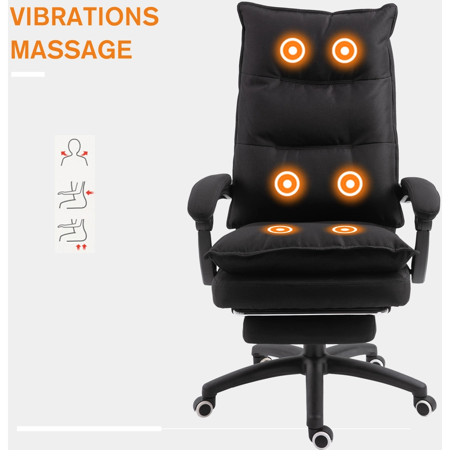 Vinsetto Bürostuhl mit Massagefunktion schwarz