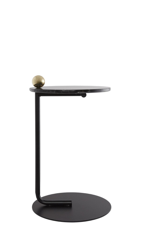 AYTM Castellum bijzettafel Ø40 Black/marmer