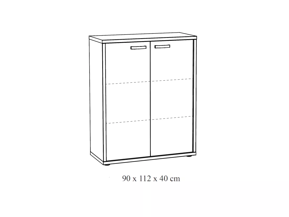 Rangement Bureau - Meuble 2 Portes Chêne clair et Noir | Collection DEPÉ | Meublorama